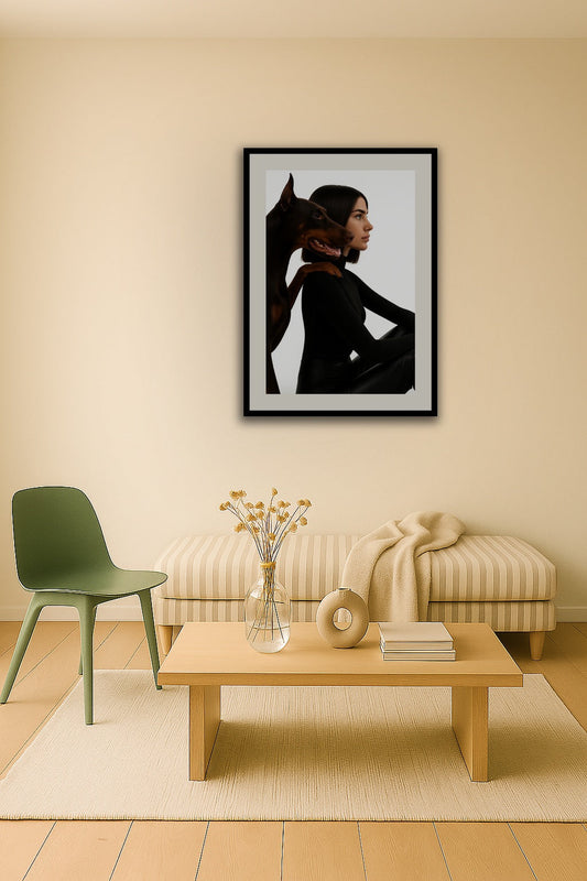 Silent Guardian affisch stylad i interiörmiljö.