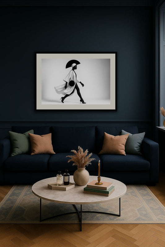 The Geometry of Grace affisch stylad i interiörmiljö.