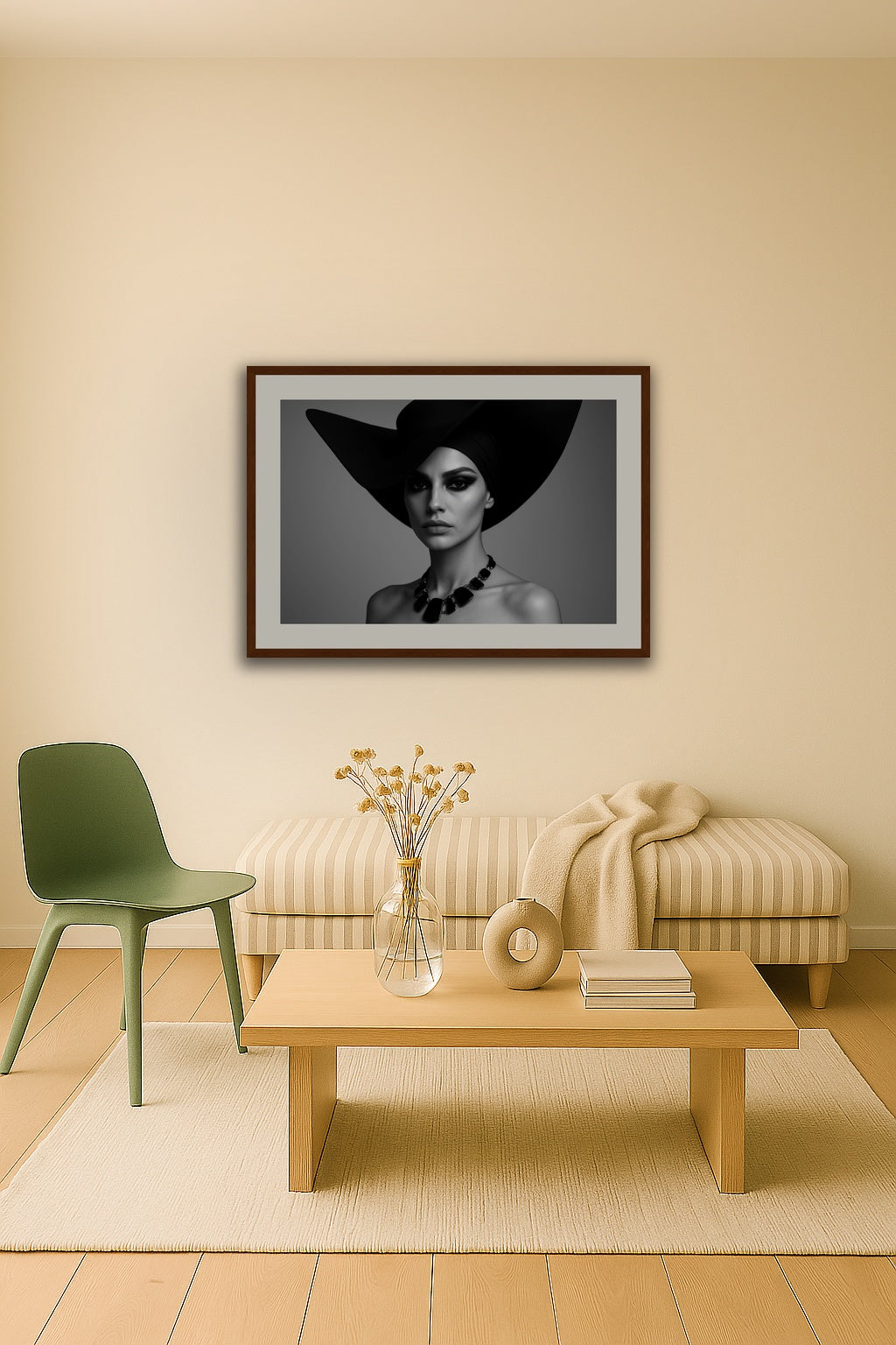 Avant-Garde Shadow affisch stylad i interiörmiljö.