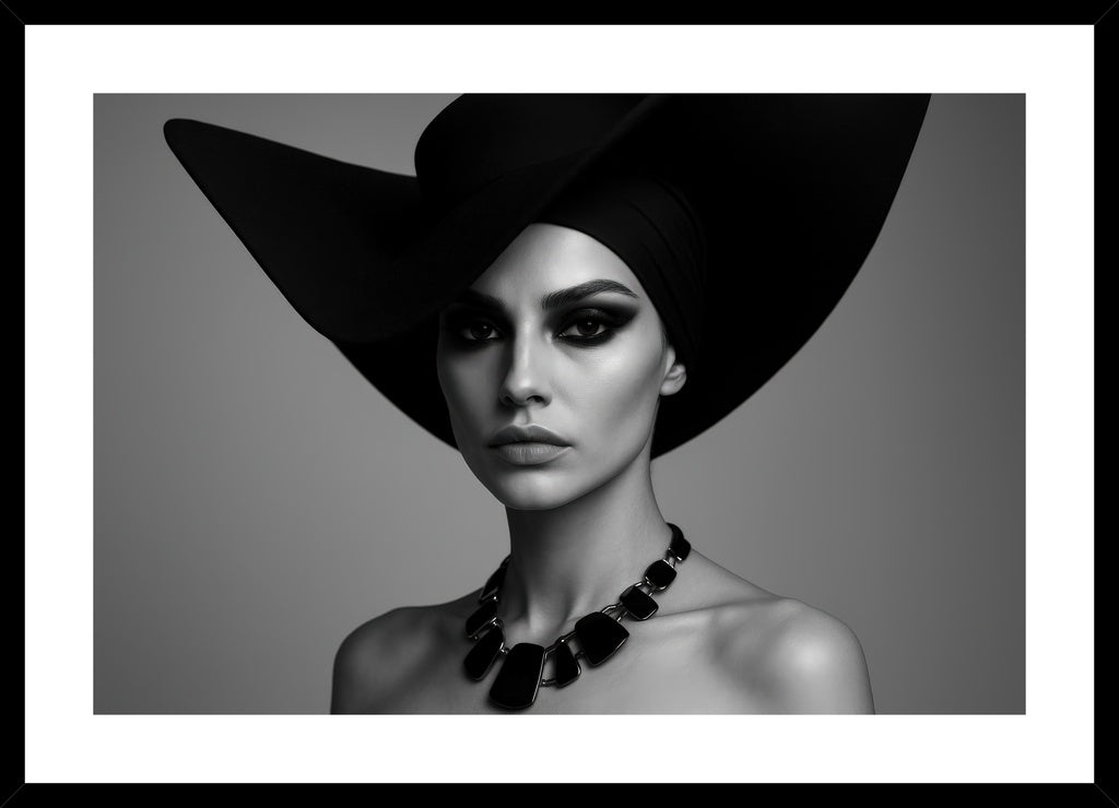 Avant-Garde Shadow affisch stylad i interiörmiljö med svart ram.