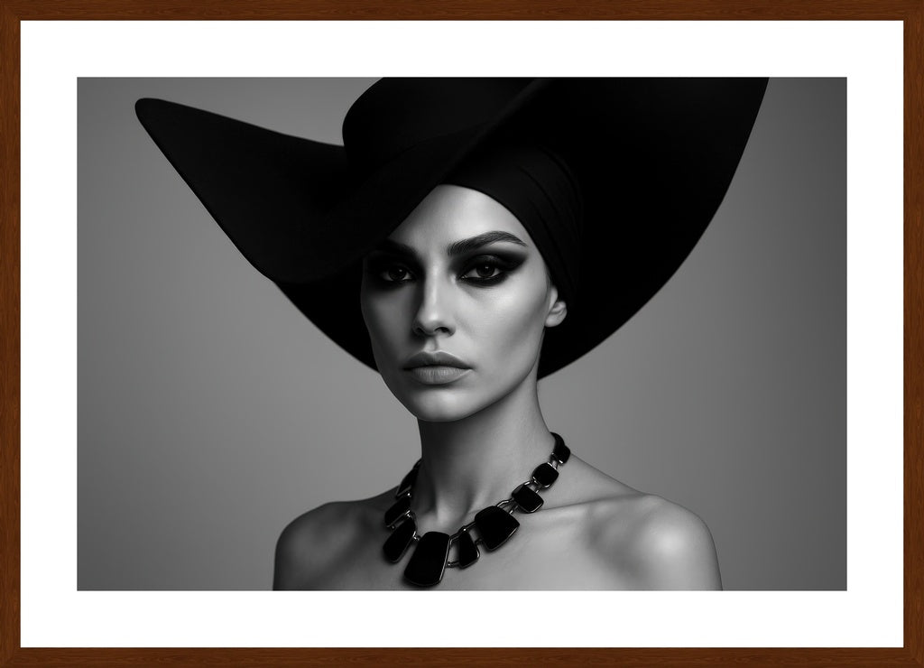 Avant-Garde Shadow affisch stylad i interiörmiljö med mörk ekram.