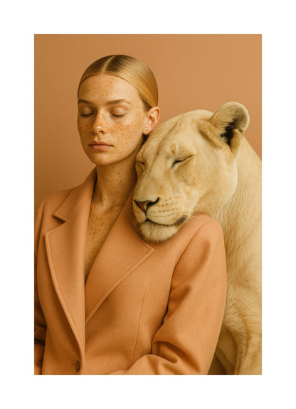 Beige Harmony affisch med passepartout.