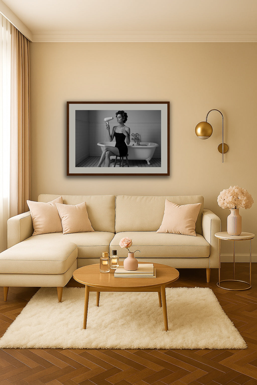 Blow My Mind affisch stylad i interiörmiljö.