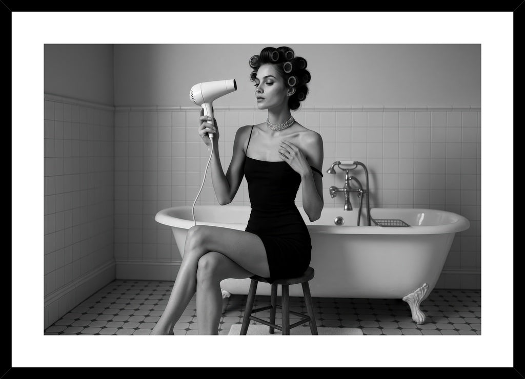 Blow My Mind affisch stylad i interiörmiljö med svart ram.