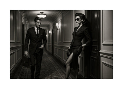 Corridor Intrigue affisch med passepartout.