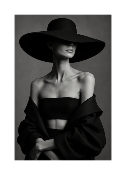 Couture Elegance in Shadow affisch med passepartout.