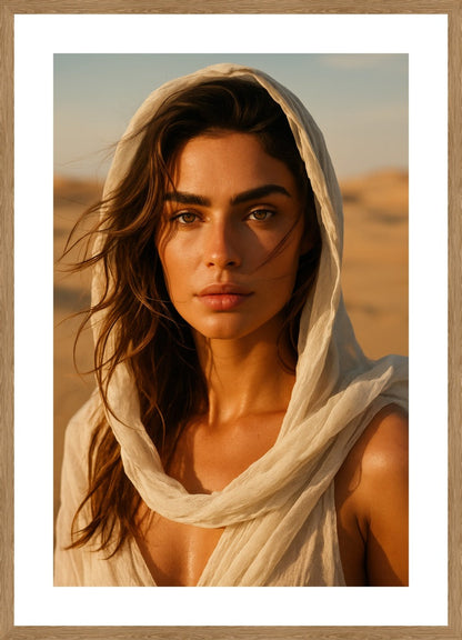 Desert Elegance affisch stylad i interiörmiljö med ekram.