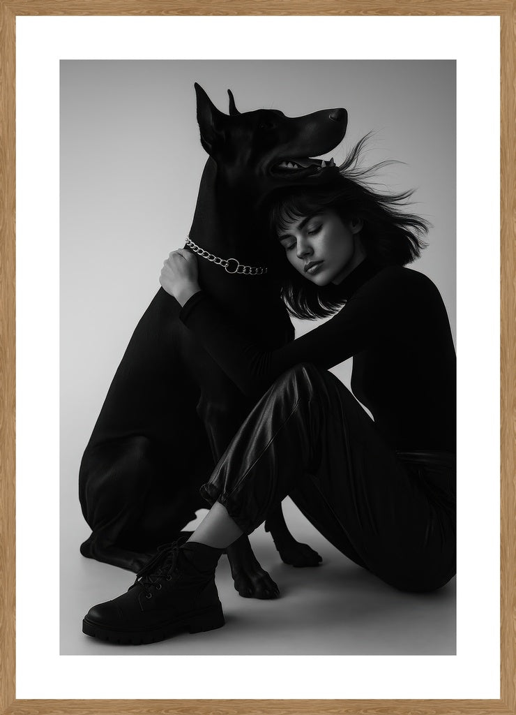 Fierce Companion affisch stylad i interiörmiljö med ekram.