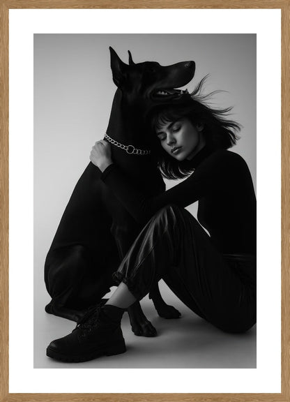 Fierce Companion affisch stylad i interiörmiljö med ekram.