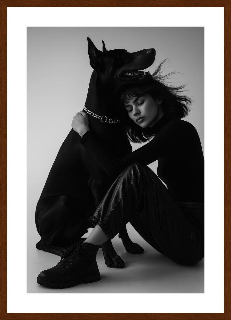 Fierce Companion affisch stylad i interiörmiljö med mörk ekram.