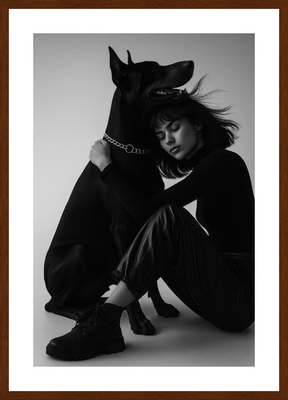 Fierce Companion affisch stylad i interiörmiljö med mörk ekram.