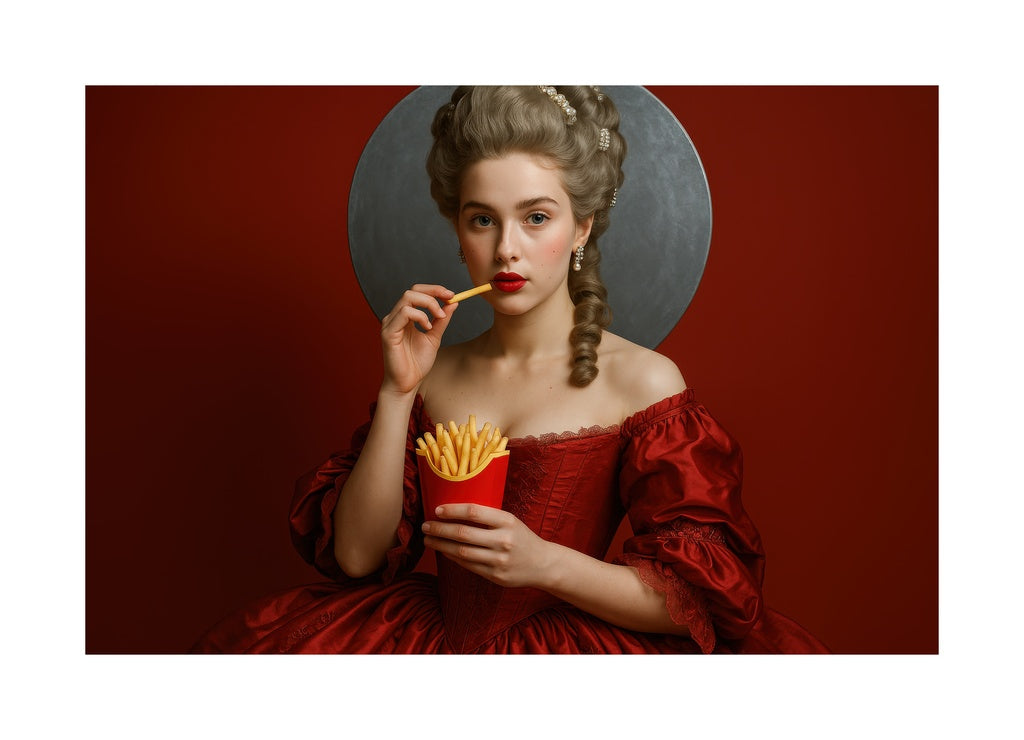 Halo of Crimson Fries affisch med passepartout.