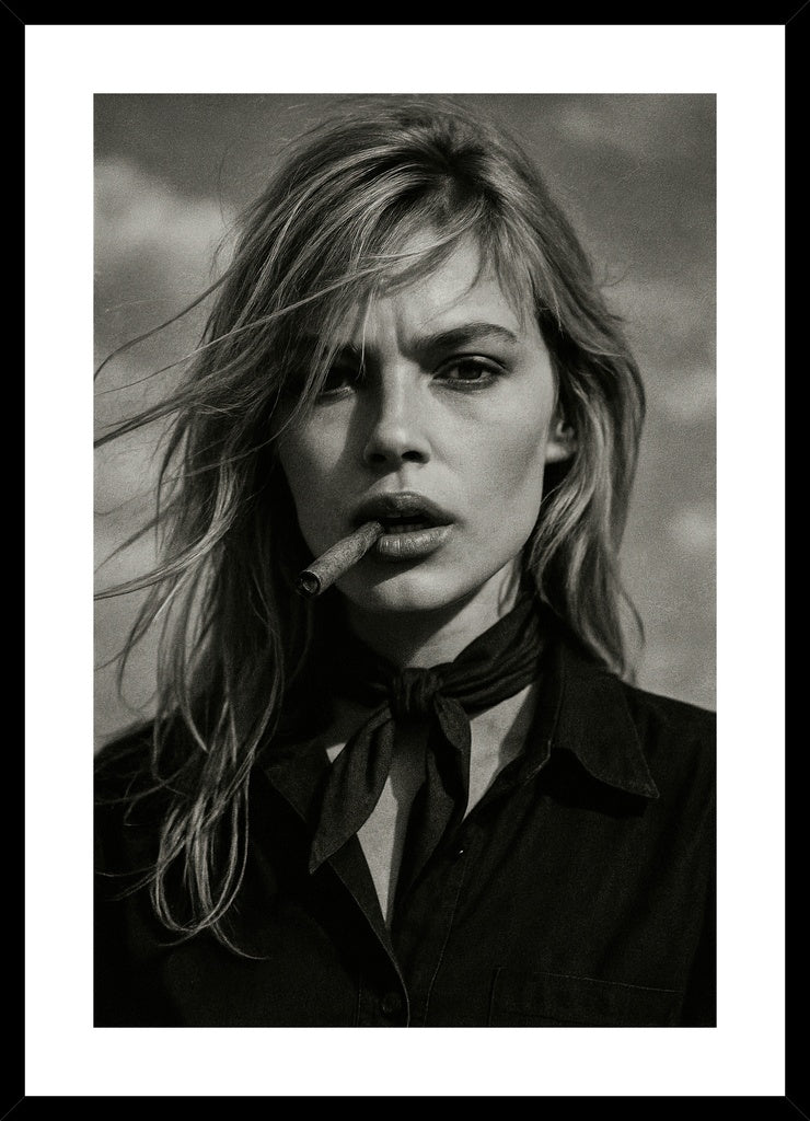 Her Own Rules affisch stylad i interiörmiljö med svart ram.