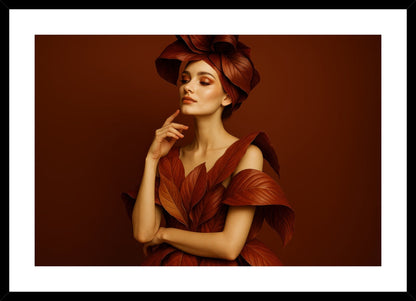 Leaf Couture I affisch stylad i interiörmiljö med svart ram.