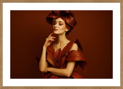 Leaf Couture I affisch stylad i interiörmiljö med ekram.