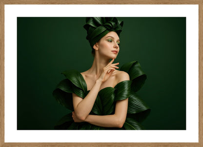 Leaf Couture II affisch stylad i interiörmiljö med ekram.