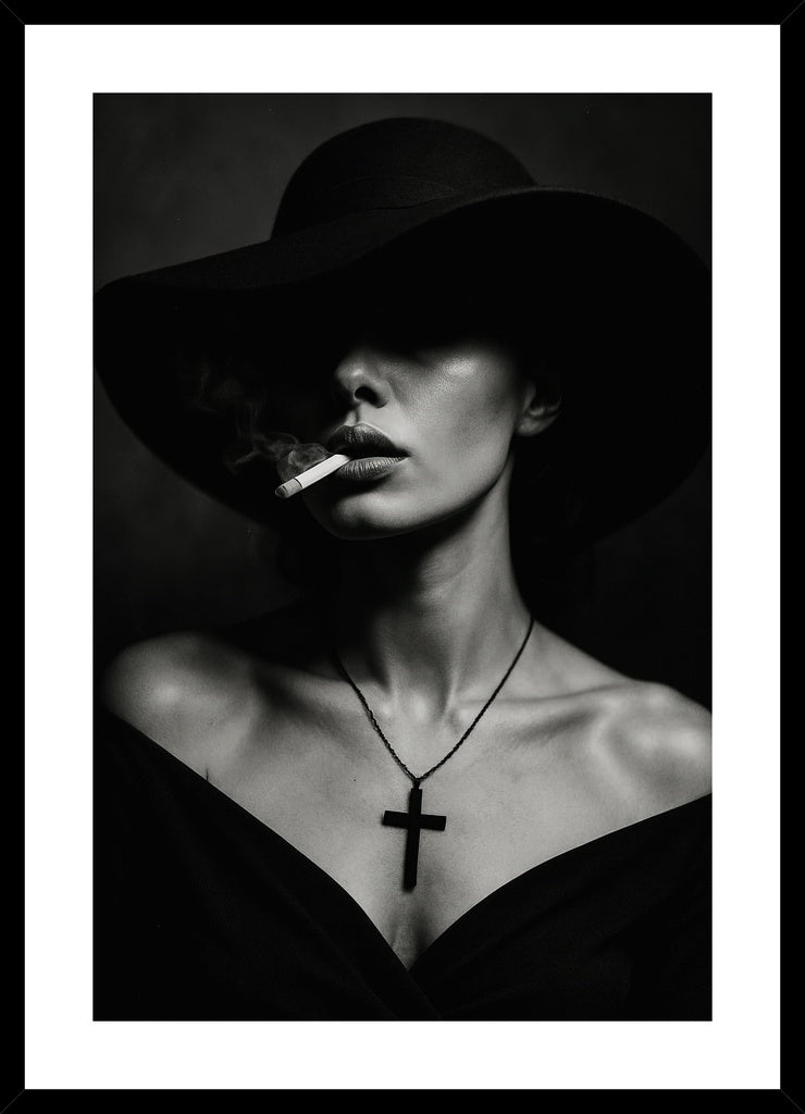 Midnight Confession affisch stylad i interiörmiljö med svart ram.