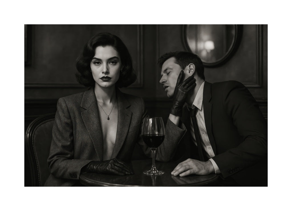 Noir Cafe Drama affisch med passepartout.