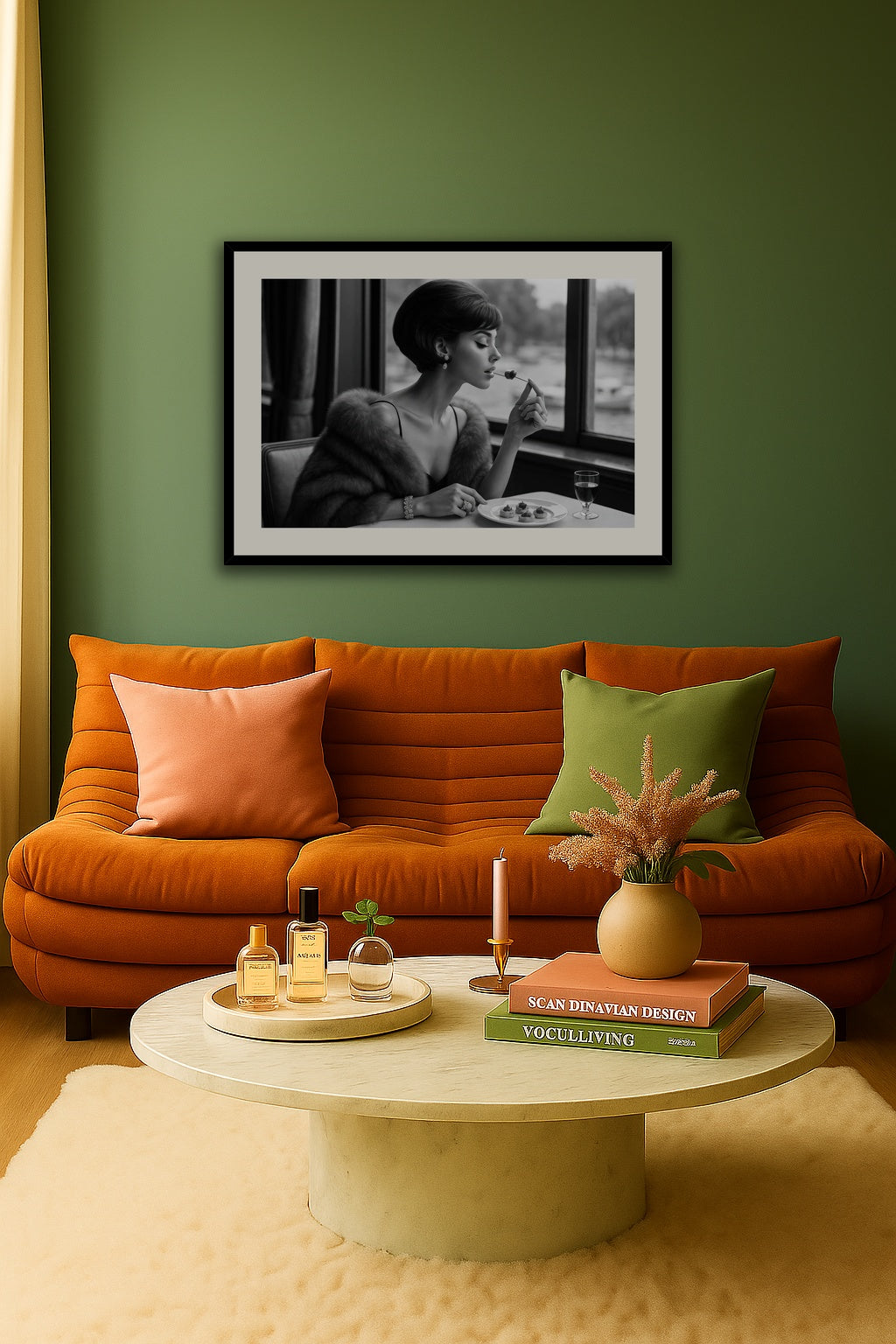 Opulent Bite affisch stylad i interiörmiljö.