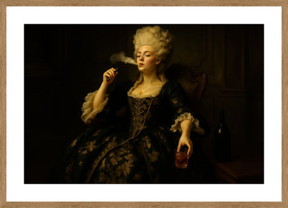 Regal Vape Queen affisch stylad i interiörmiljö med ekram.