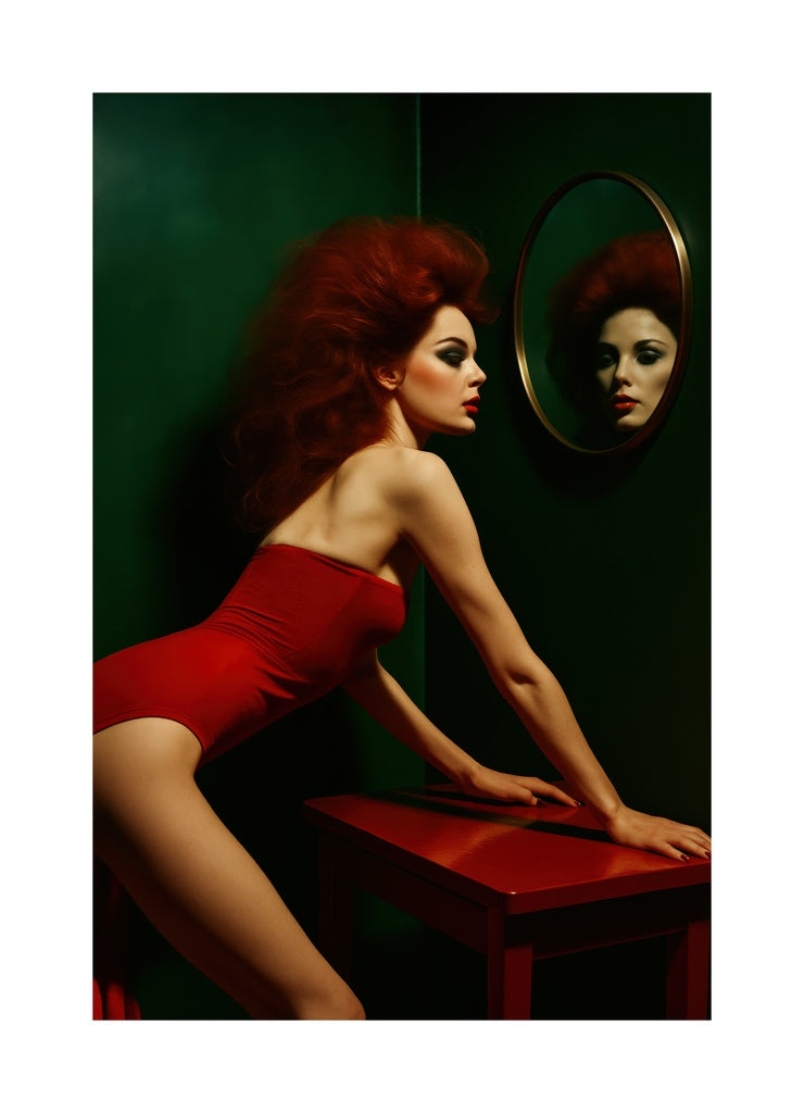 Retro Glamour in Red affisch med passepartout.