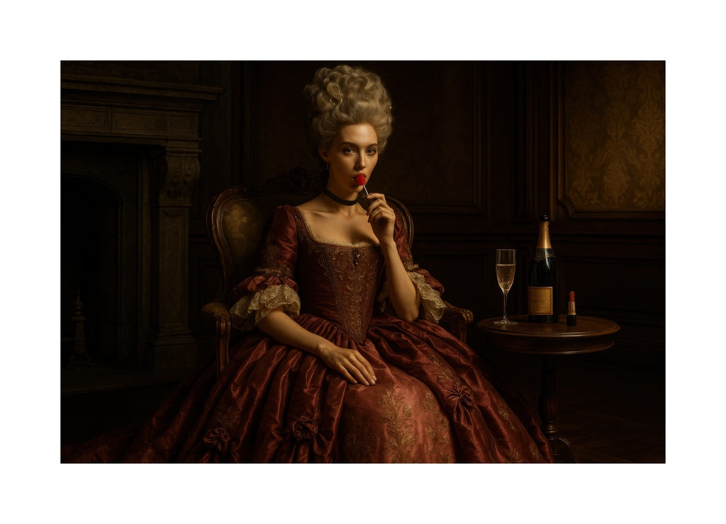 Rococo Lollipop Muse affisch med passepartout.