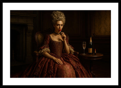 Rococo Lollipop Muse affisch stylad i interiörmiljö med svart ram.