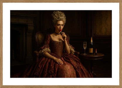 Rococo Lollipop Muse affisch stylad i interiörmiljö med ekram.