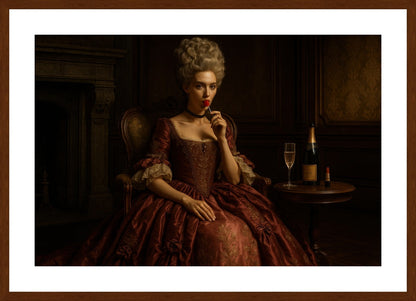 Rococo Lollipop Muse affisch stylad i interiörmiljö med mörk ekram.