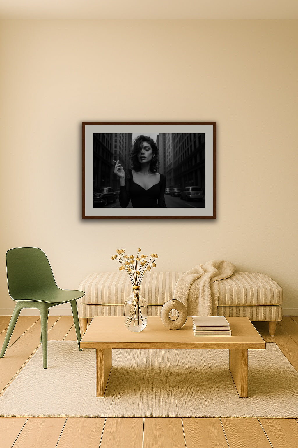 Street Walker affisch stylad i interiörmiljö.