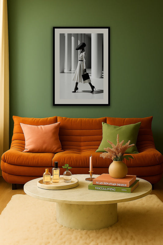 Stylish Eclipse affisch stylad i interiörmiljö.