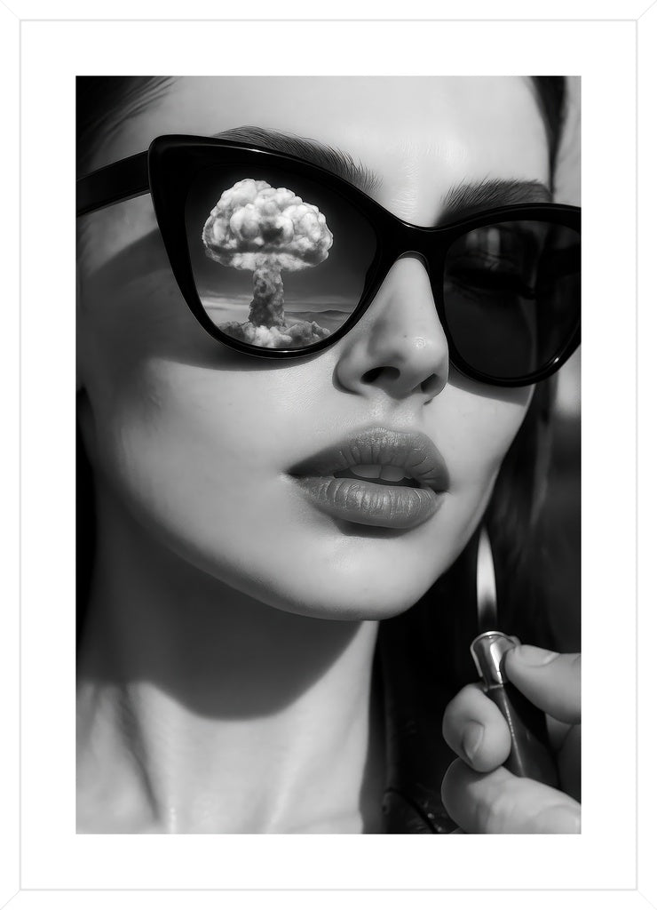 There goes the neighborhood affisch stylad i interiörmiljö med vit ram.