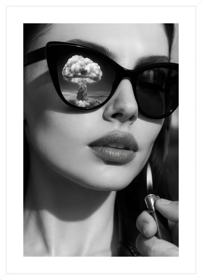 There goes the neighborhood affisch stylad i interiörmiljö med vit ram.