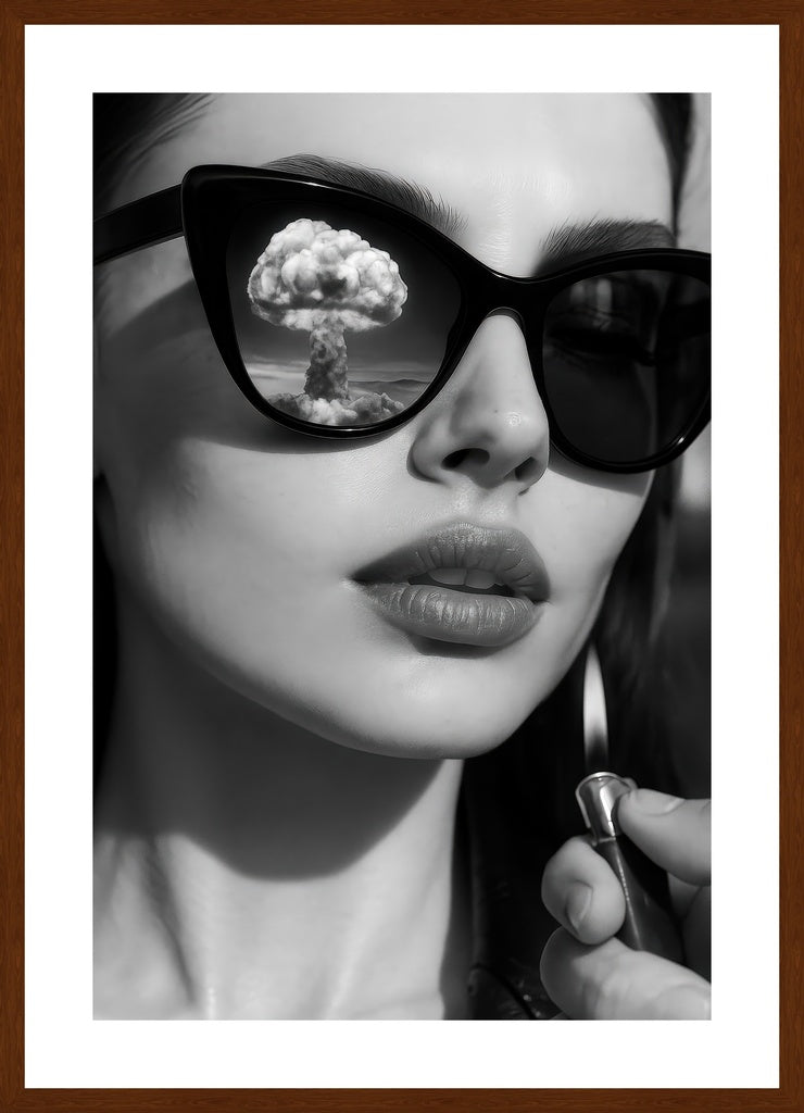 There goes the neighborhood affisch stylad i interiörmiljö med mörk ekram.