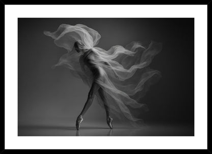 Veil of Movement II affisch stylad i interiörmiljö med svart ram.
