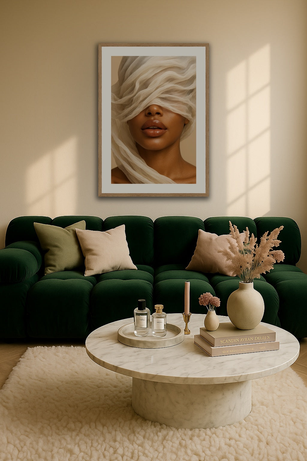 Veiled Elegance II affisch stylad i interiörmiljö.